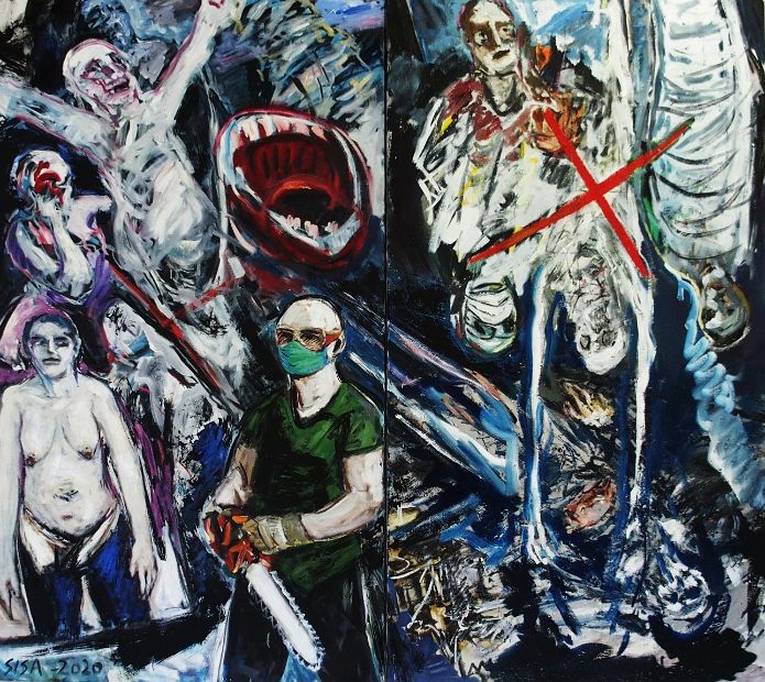 2020, Öl auf Leinen, 200 x 200 cm